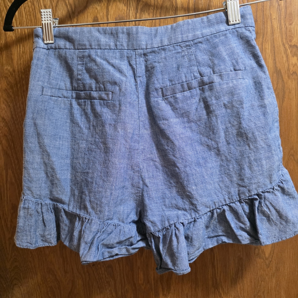 J. Crew High Waist Blue Ruffle Shorts - Picture 5 of 5